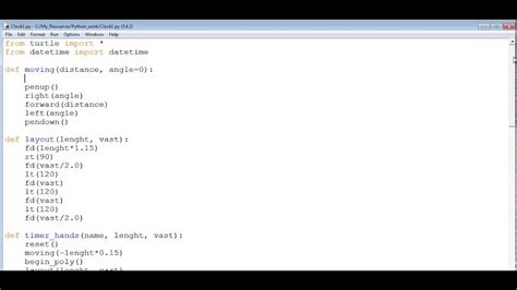 نتيجة الصورة لـ Python Turtle Clock Code