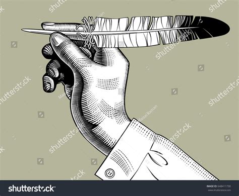 Toradh íomhá ar Hand with Feather Pen