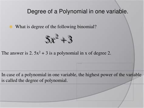 Image result for Best Example of Polynomial in One Variable