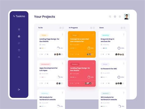 Toradh íomhá ar Project Management Application Homepage Design