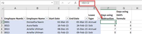 Afbeeldingsresultaten voor Excel Date Difference Formula