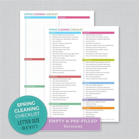 Image result for Spring Cleaning Checklist Customizable
