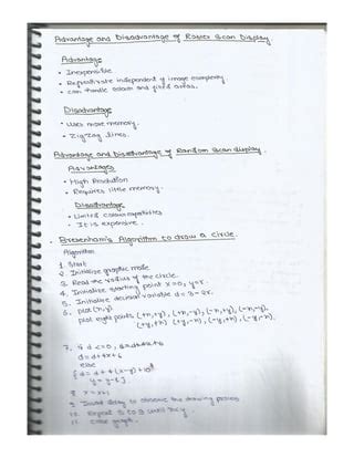 Bildergebnis für Computer Graphics Handwritten Notes PDF