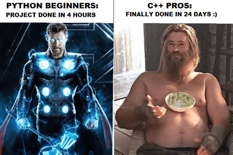 Image result for Python vs C++ Print Function Meme
