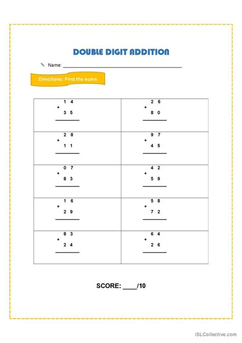 Toradh íomhá ar Double-Digit Addition Book
