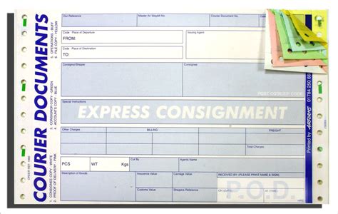 Image result for Consignment Note Example Air