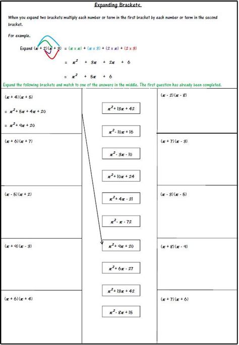 FOIL Method Algebra Worksheet に対する画像結果