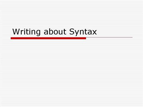 Writing Syntax に対する画像結果
