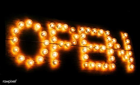 LED White Bulb Open Sign に対する画像結果