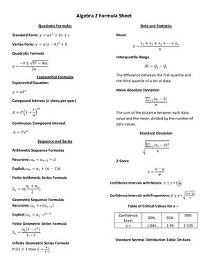 Image result for ABC Math Formula Sheet