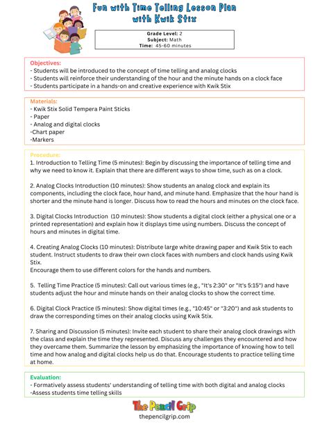 Image result for Telling Time Lesson Plan Introduction