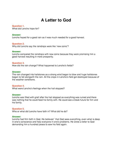 Class 10 English Chapter 1 a Letter to God Most Question に対する画像結果