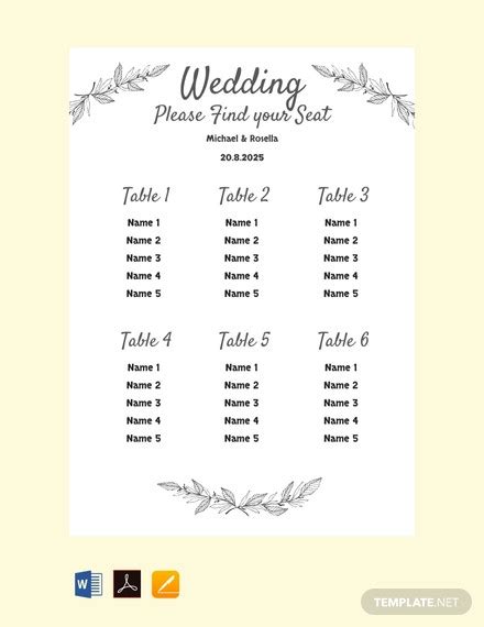 Image result for Wedding Seating Chart Examples