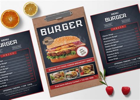 Creative Burger PSD Menu Design Template - 99Effects