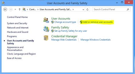 Image result for Windows 7 Control Panel User Accounts