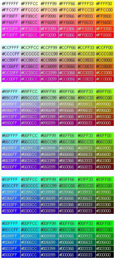 Image result for Web Safe Color Names