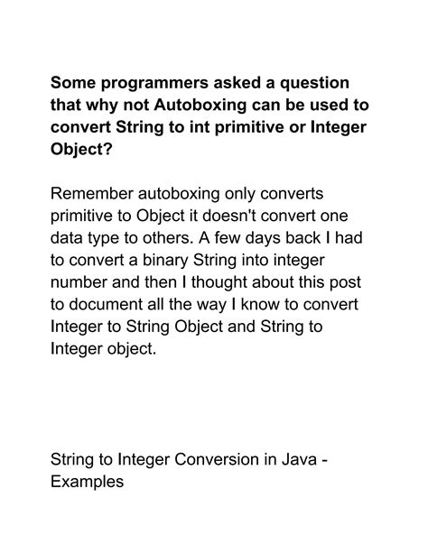 Toradh íomhá ar Integer to String Solution