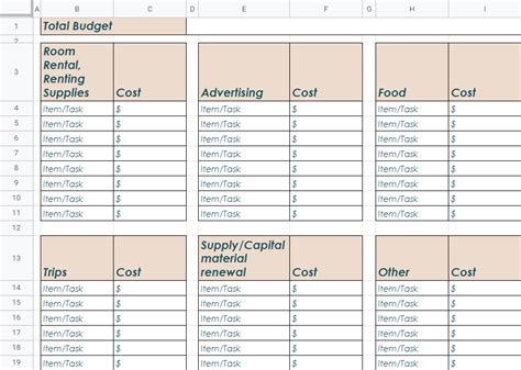 Toradh íomhá ar Program Budget Spreadsheet