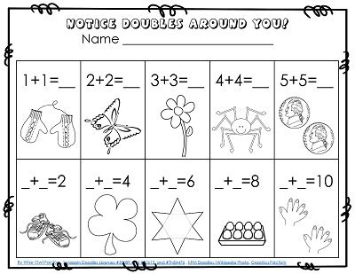 Image result for First Grade Math Worksheets Doubles