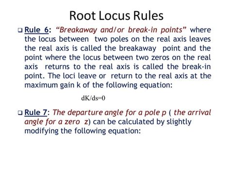 Image result for Root Locus Rules