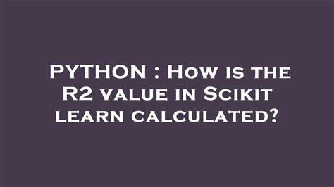 Image result for R2 Python Formula
