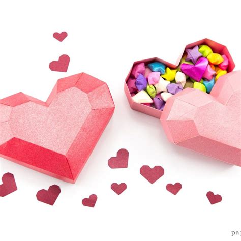 Image result for Paper Heart Box Template