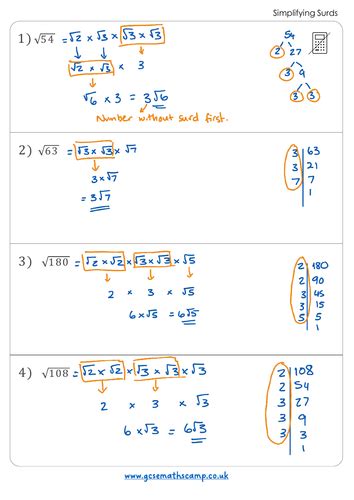 Image result for Simplifying Surds Worksheet