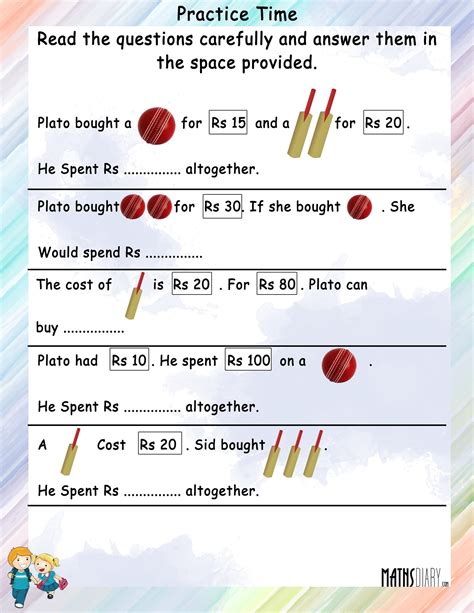 Image result for Math Worksheets for Grade 2 Word Problems