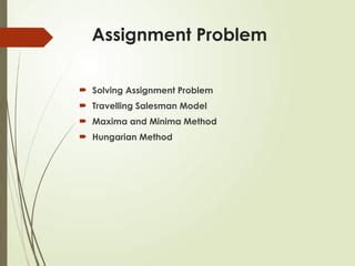 Toradh íomhá ar Process of Solving Assignment Problrm in Operations Research