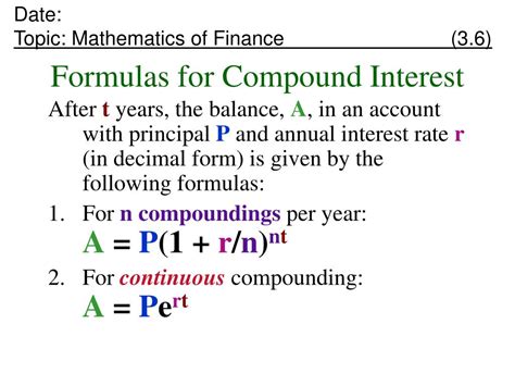 Afbeeldingsresultaten voor Continuous Compound Interest Formula with Apr