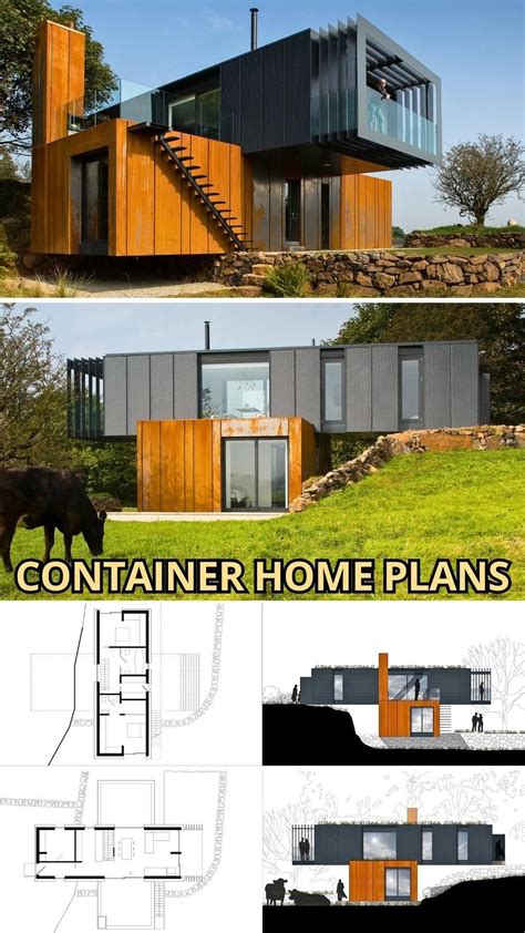 Plans for a Container Home with a Courtyard に対する画像結果