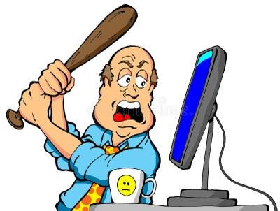 Image result for Character Angry at Computer