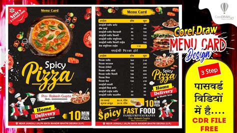 Image result for How to Design a Menu Card Made through Drawing Using Colours