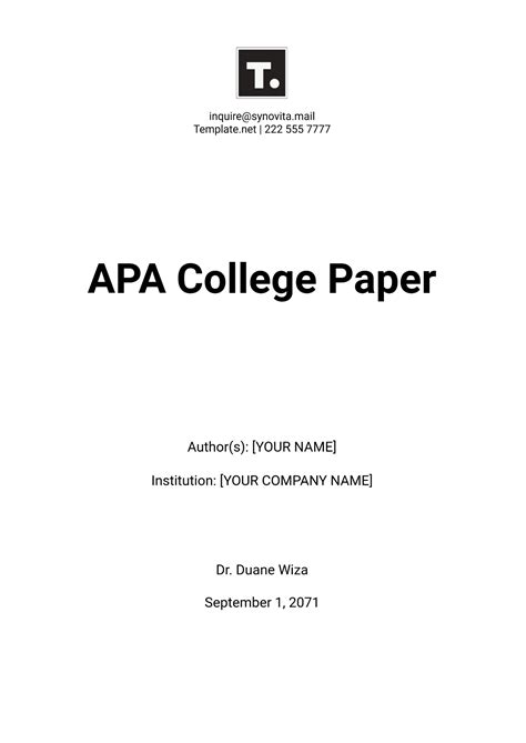 Image result for APA Format Example Paper Template