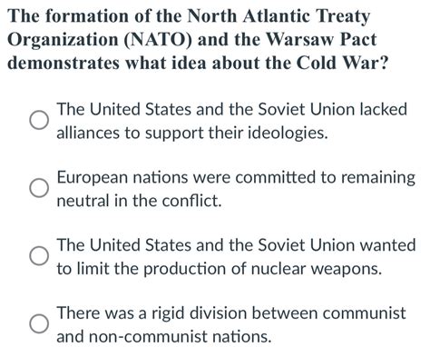 Afbeeldingsresultaten voor The Formation of NATO and Warsaw Pact