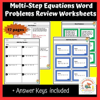 Image result for Multi-Step Equations Word Problems Examples