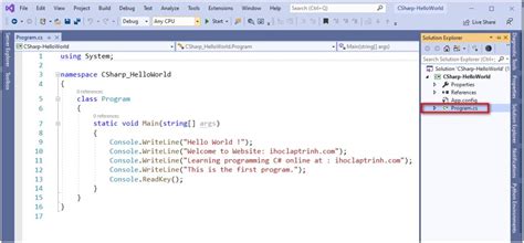 Image result for C# HelloWorld Code