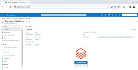 Image result for Advanced Section in Azure Databricks Workspace