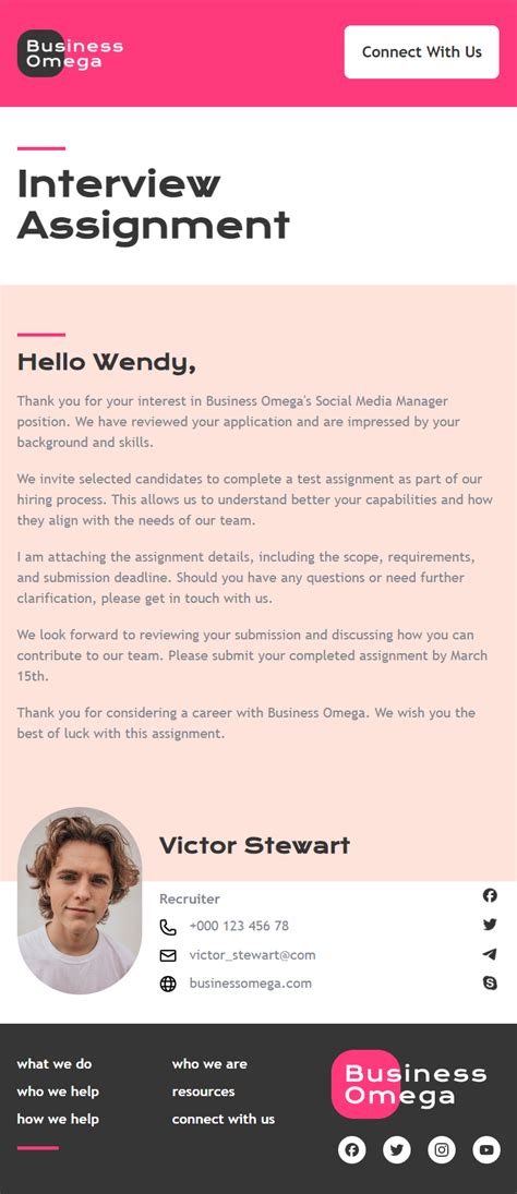 Toradh íomhá ar Interview Assignment Email Reply Sample