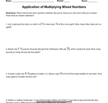 Image result for Mixed Number Word Problems