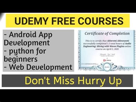 Udemy Free Courses with Certificate Python に対する画像結果