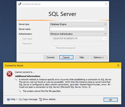 Image result for SSMS Not Connecting to SQL Server