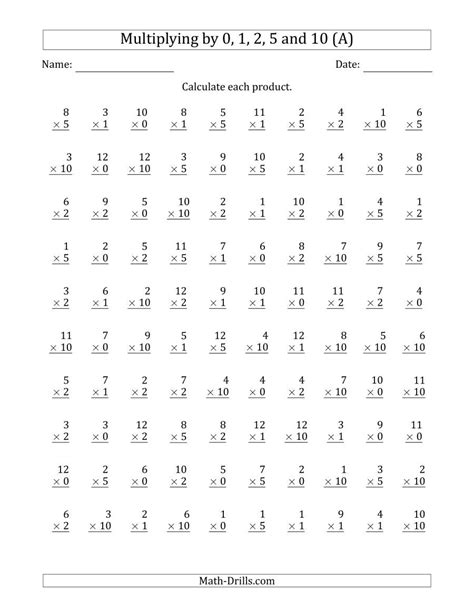 Image result for Multiplication Facts 0 12 Worksheet