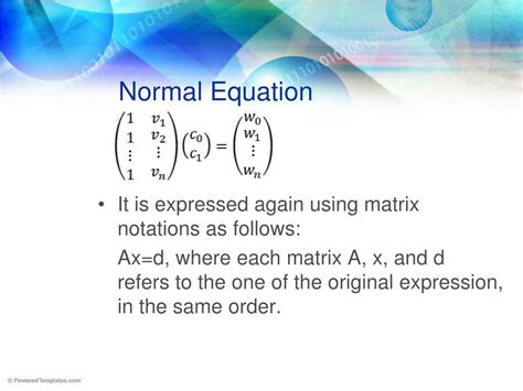 Toradh íomhá ar Normal Equation Set