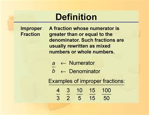 Definition--Fraction Concepts--Improper Fraction | Media4Math