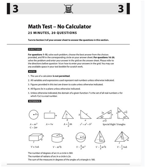 Toradh íomhá ar First Page of Math Sat Test
