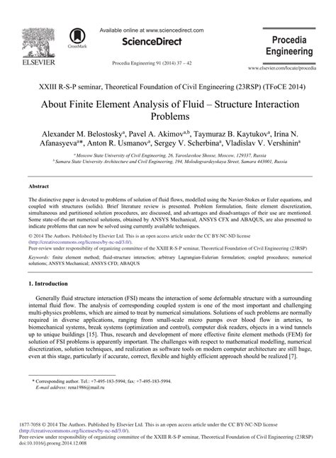 Image result for Finite-Element Fluid Structure Interaction