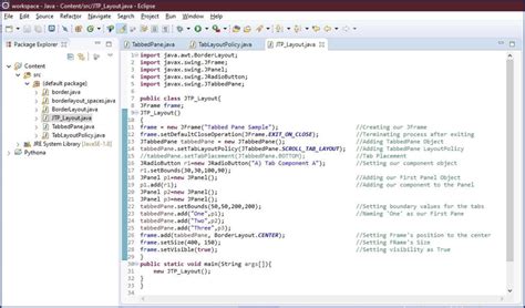 Toradh íomhá ar Swing Java Tabbed Pane Non-Basic