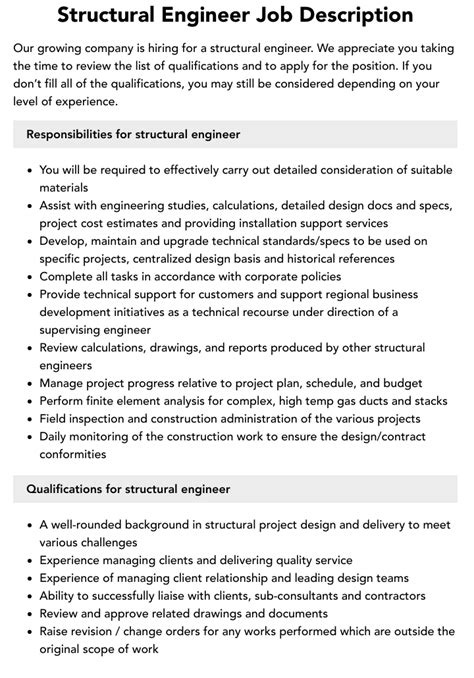 Image result for Structural Designer Sample Job Profile
