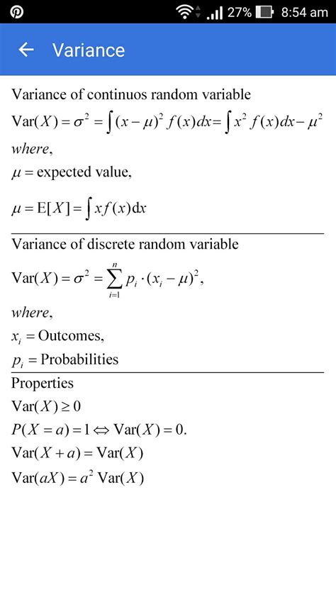 Image result for Variance for Continuous Random Variable